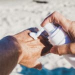 cosmetics, hands, sand